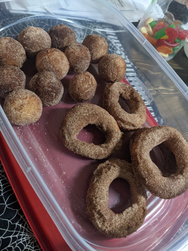 sugar dusted doughnuts